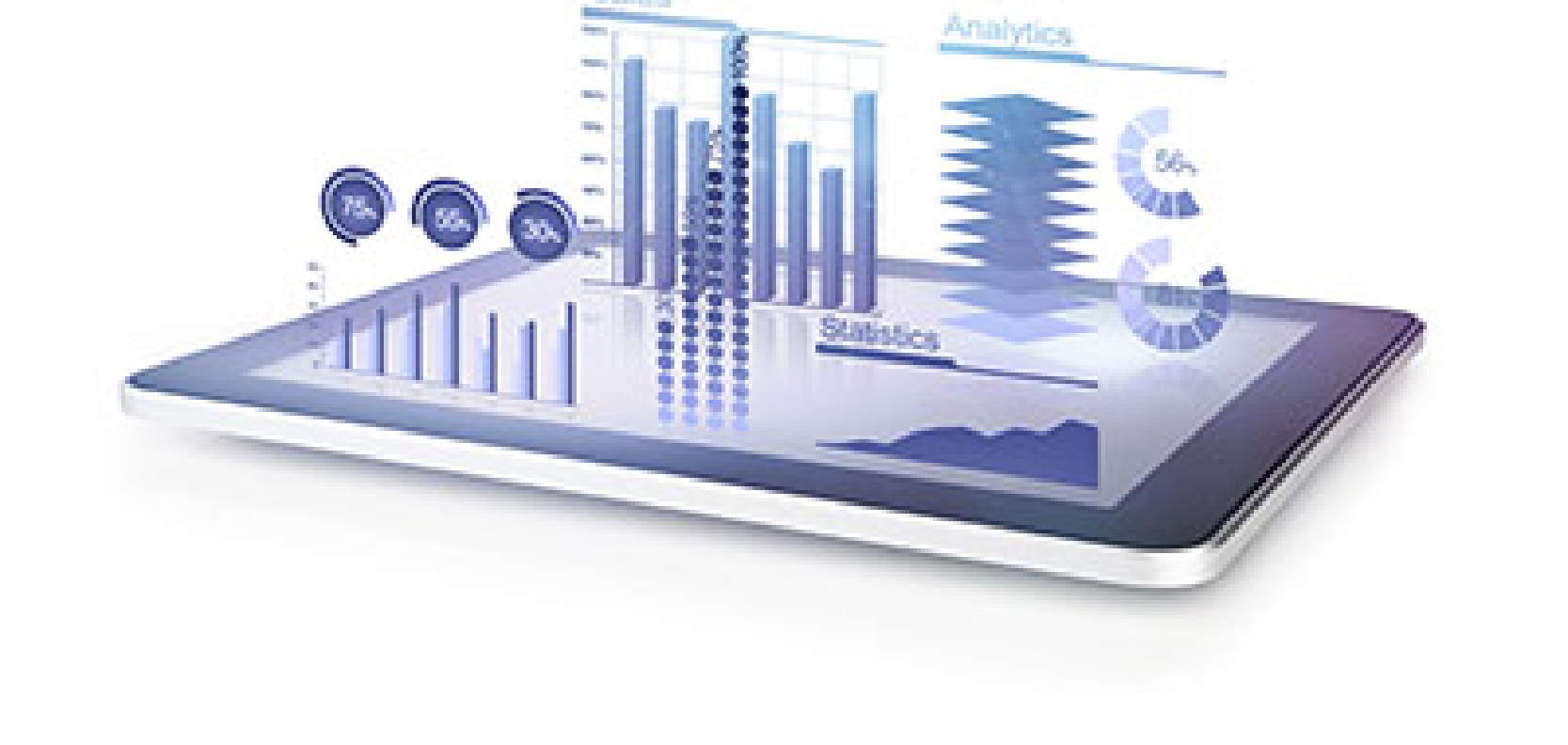 image of tablet with charts and graphs