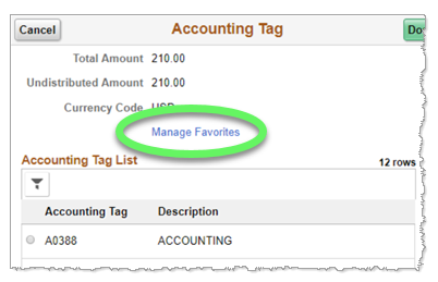 Screenshot: Accounting tag window has a 