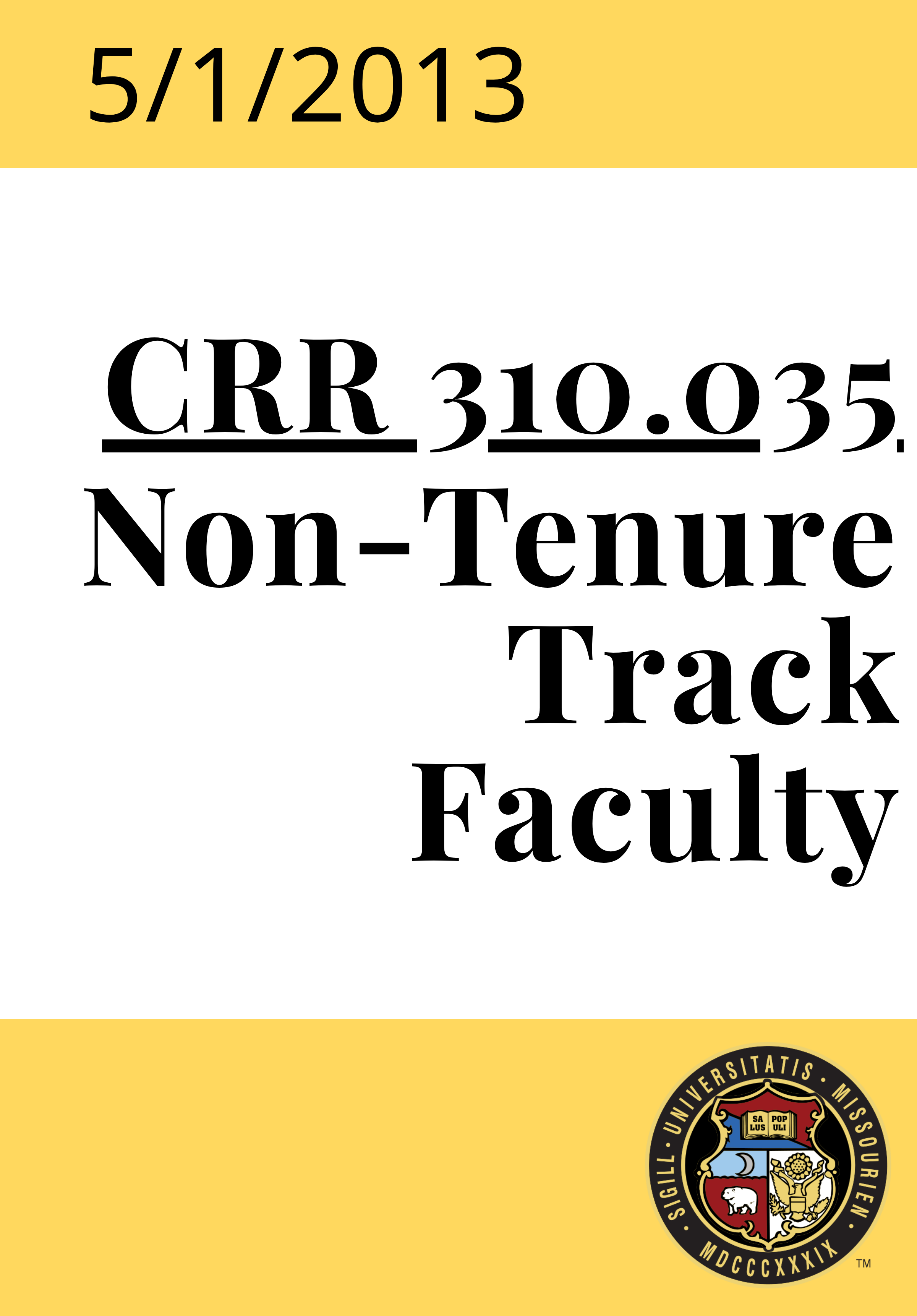 CRR 310.035 Non-Tenure Track Faculty 