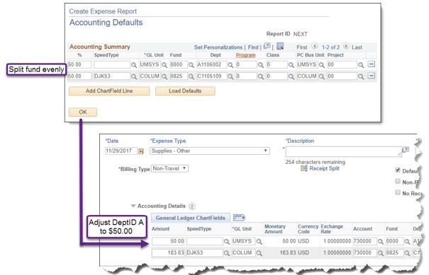 Create Expense Report - Accounting Details